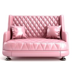 Pink sofa isolated. Illustration AI Generative.