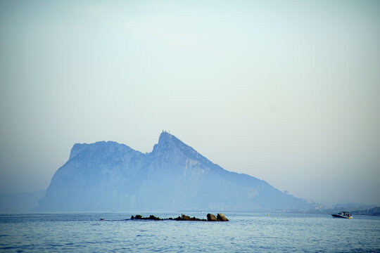 The rock of Gibraltar at sunset