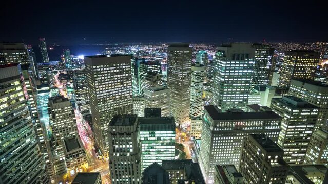 SAN FRANCISCO, USA - MARCH 7, 2024: Scenic timelapse hyperlapse city view on San Francisco downtown, historical and business city center, famous touristic landmark.