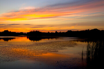 Evening atmosphere at dusk in beautiful colors