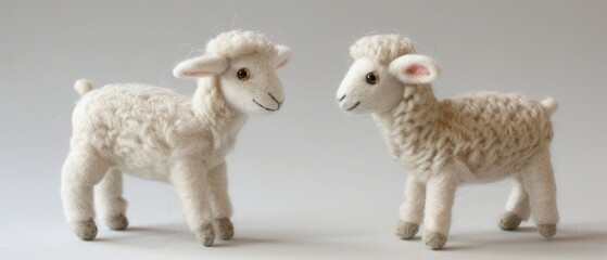 Two felt lambs, Easter decoration