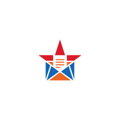 Star email envelope logo design.
