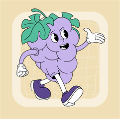 Vintage groovy grapes character