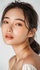Obraz premium Photo beautiful asian womens faces faces for makeup face cosmetics advertising hi res