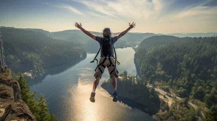 Fototapeten Thrilling bungee jumping adventure © Polypicsell