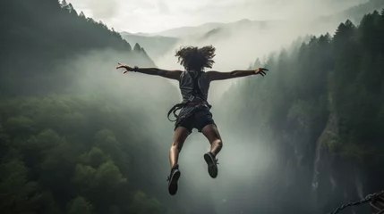 Gordijnen Thrilling bungee jumping adventure © Polypicsell