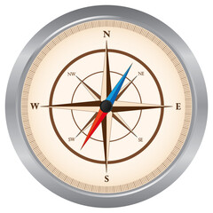 Compass vector made to look old and aged. Compass can be used as a travel logo.