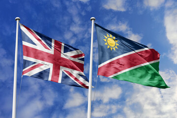 3D illustration, United Kingdom and Namibia alliance and meeting, cooperation of states.