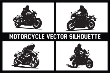 Obraz premium Motorcycle Rider Silhouette Vector Illustration