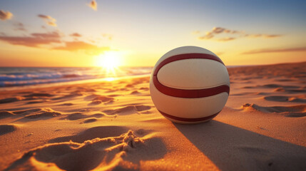 Volleyball Ball on Sunset Beach