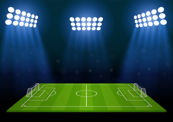 Soccer Field or Football Court. Vector Illustration. 