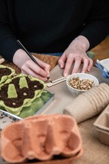Aussaat nachhaltig, Gemüse und Blumen in Eierkarton anpflanzen, nachhaltig gärtnern mit Upcycling