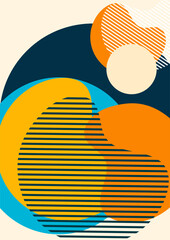 Geometric abstract background. Design of lines and round shapes. Trendy business template for wallpaper, banner, background or landing. Vector