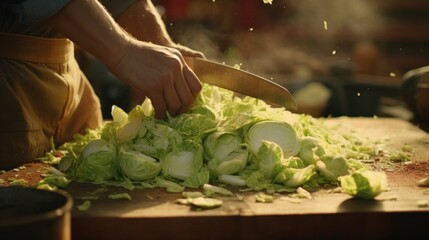 Fresh Cabbage Chopping for Market Sale
