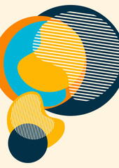 Geometric abstract background. Design of lines and round shapes. Trendy business template for wallpaper, banner, background or landing. Vector