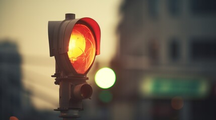 Close-Up of Heart-Shaped Traffic Light