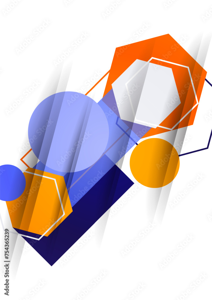 Poster abstract background from geometric shapes of circles, rectangles, hexagons. element for business bro