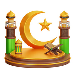Islamic Ramadan Podium 3D Illustration