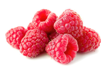 raspberries isolated on white background.