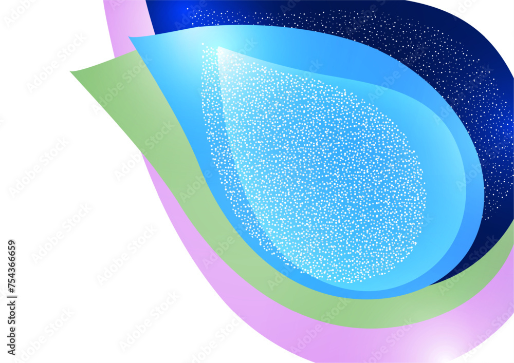Poster abstract colored dynamic figures. drop-shaped petals. beautiful shapes and colors. template for your