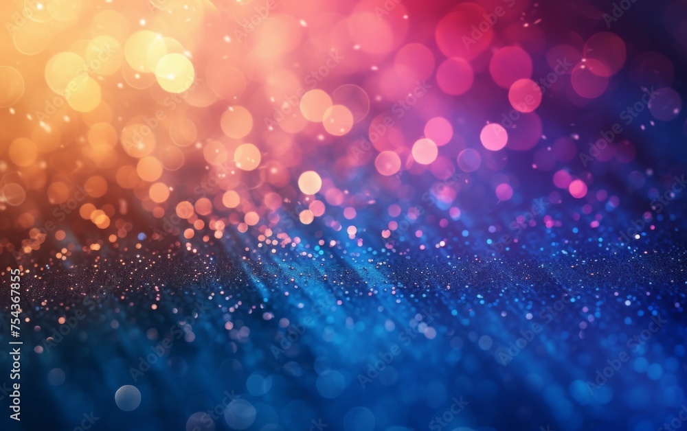 Poster Multiracial people moving through colorful lights, creating a blurred effect in a crowded setting