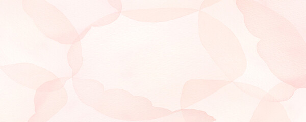 ピンク色の水彩絵の具で描いたピンクの花びらの背景