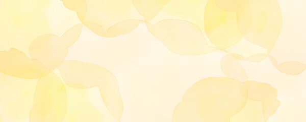 黄色の水彩絵の具で描いたイエローの花びらの背景 - obrazy, fototapety, plakaty