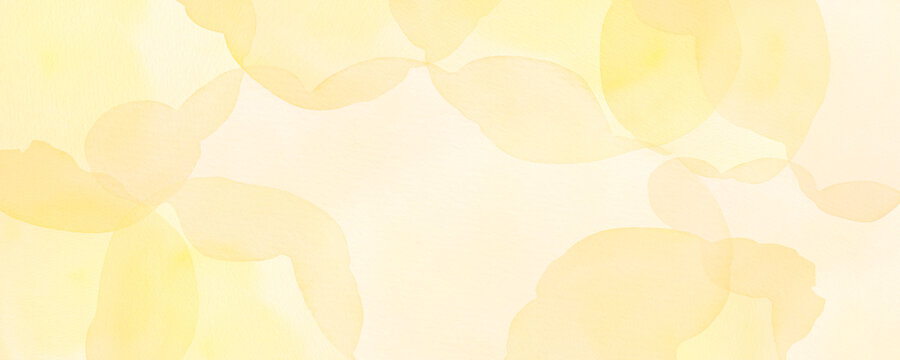 黄色の水彩絵の具で描いたイエローの花びらの背景