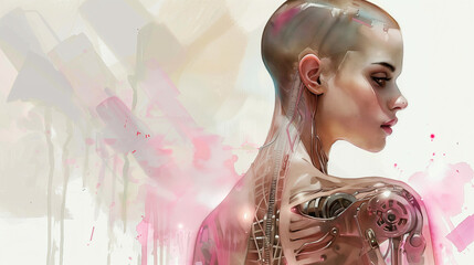 portrait of a woman, cyborg ballet dancer