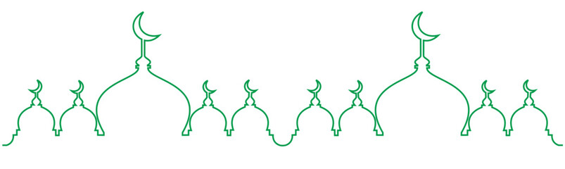 Islamic mosque one line drawing vector illustration minimalist design
