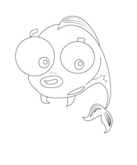 Cute fish coloring book for childrens