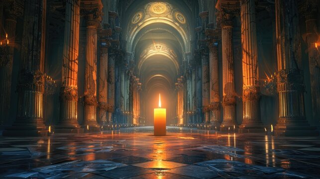 Paschal candle in a majestic palace