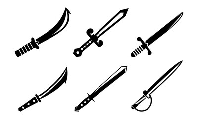 set icon illustration of sword