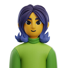 3D Short Hair Woman Avatar Character