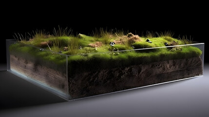 Fototapeta premium grass layer on top of soil