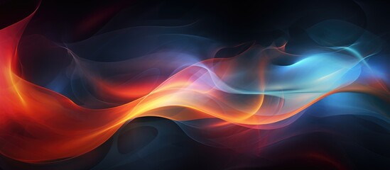 This graphic showcases a modern and vibrant abstract background with dynamic waves in shades of...