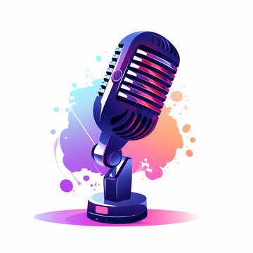 image of microphone for podcasts сreated with Generative Ai