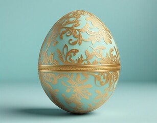 19. Easter egg image with pastel colors and golden decorative patterns.