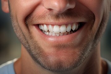 Fototapeta premium a man smiles with his teeth showing сreated with Generative Ai