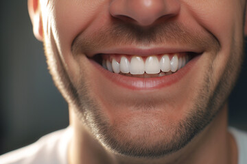 Fototapeta premium a man smiles with his teeth showing сreated with Generative Ai