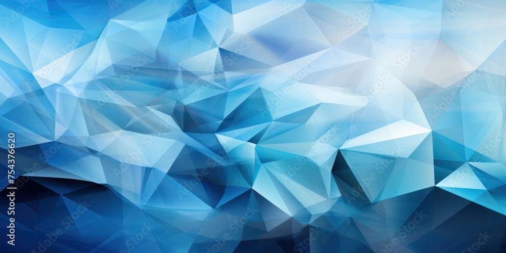 Poster blue abstract background with triangles generative ai