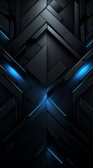 Obraz premium 2d futuristic abstract wallpapers black background geometric background сreated with Generative Ai