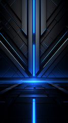 Obraz premium 2d futuristic abstract wallpapers black background geometric background сreated with Generative Ai