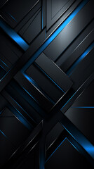 Obraz premium 2d futuristic abstract wallpapers black background geometric background сreated with Generative Ai