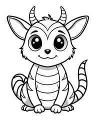 Cute Creature on Grass Coloring Book: Adorable Wildlife Designs in Black and White, Background-Free for Creative Coloring Fun