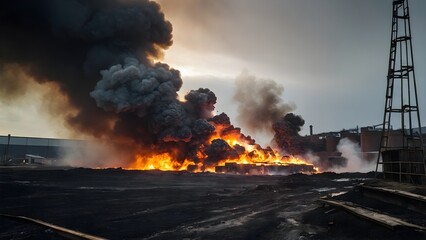 Industrial Fire Erupts