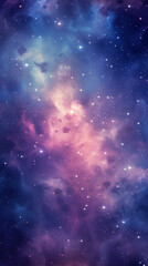 Fototapeta na wymiar a blue and purple universe wallpaper with stars, in the style of light pink and dark cyan сreated with Generative Ai
