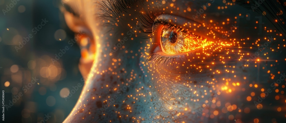 Poster a concept of artificial intelligence. a concept of deep learning. a concept of gui (graphical user i