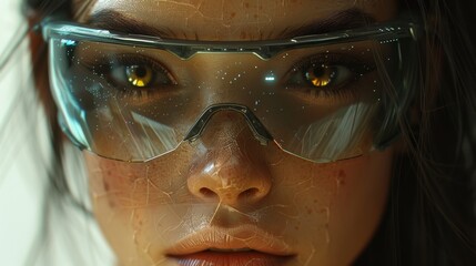 Women with futuristic glasses in a picture