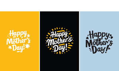 Mother's day t-shirt design set, mothers day t-shirt vector, happy mothers day, - obrazy, fototapety, plakaty